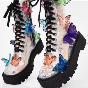 COPY - Dolls Kill Shoes| Glitter Butterfly Boots